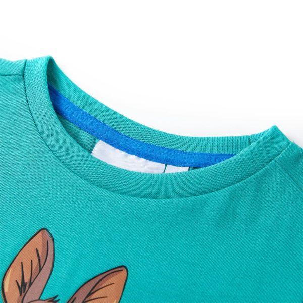 T-shirt infantil com mangas curtas menta-escuro 140 – Image 3