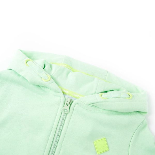 Sweatshirt para criança com capuz e fecho verde-brilhante 104 – Image 3