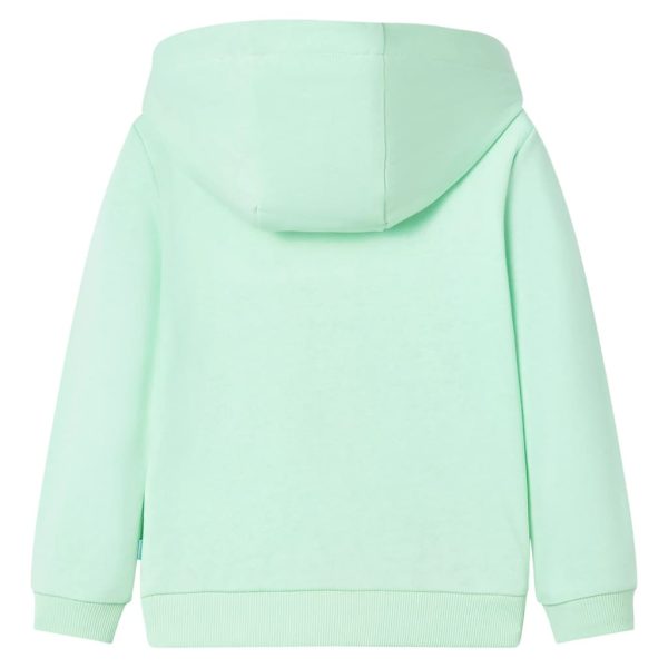 Sweatshirt para criança com capuz e fecho verde-brilhante 116 – Image 2