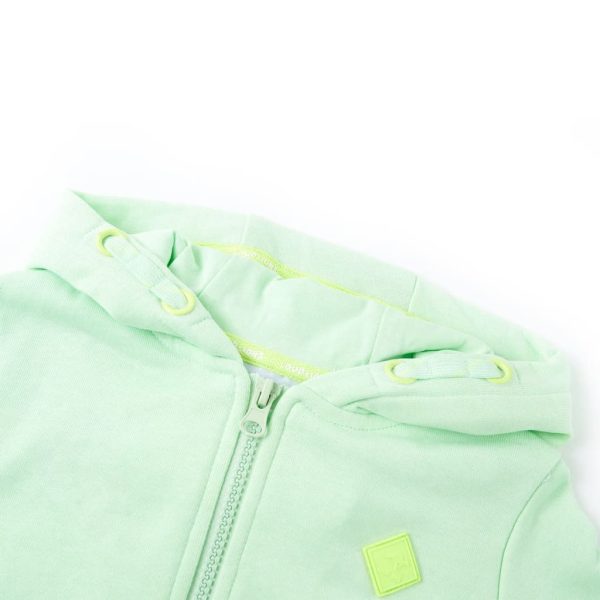 Sweatshirt para criança com capuz e fecho verde-brilhante 116 – Image 3