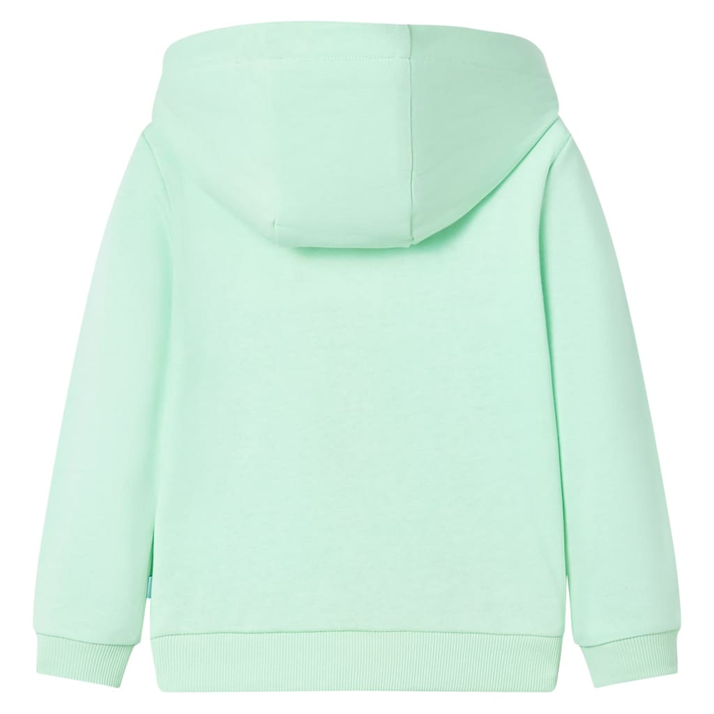 Sweatshirt para criança com capuz e fecho verde-brilhante 128 – Image 2