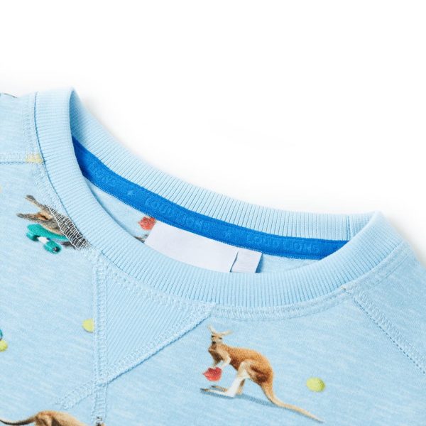 Sweatshirt para criança azul-claro mesclado 116 – Image 3