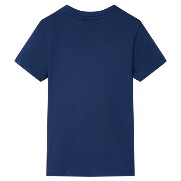 T-shirt para criança com mangas curtas azul-escuro 104 – Image 2