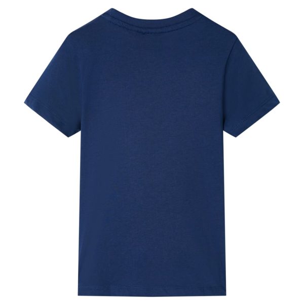 T-shirt de manga curta para criança azul-escuro 128 – Image 2