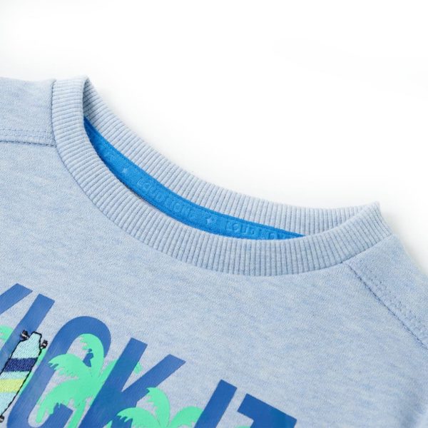 Sweatshirt para criança azul-suave mesclado 104 – Image 3