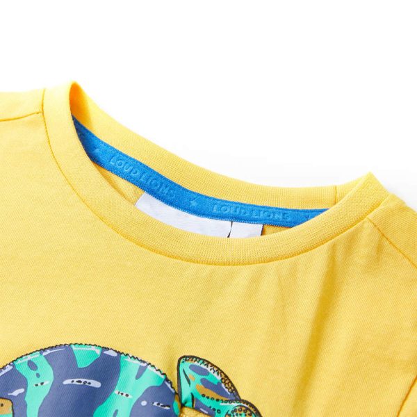 T-shirt de manga curta para criança ocre-claro 92 – Image 3