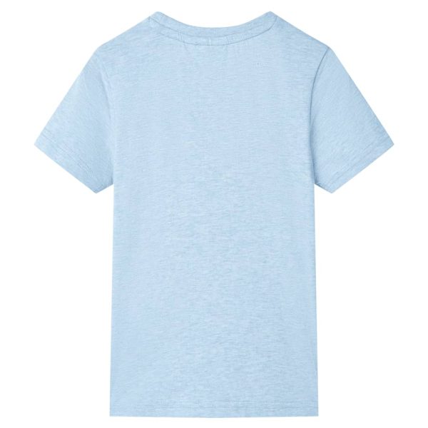 T-shirt para criança azul-suave mesclado 140 – Image 2