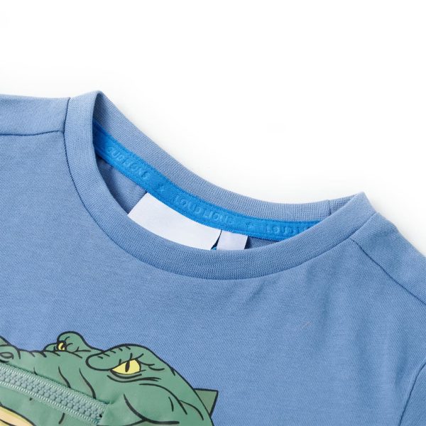 T-shirt de criança azul médio 92 – Image 3