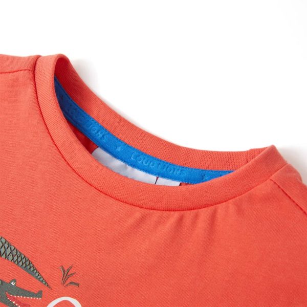 T-shirt manga curta para criança vermelho-claro 140 – Image 3
