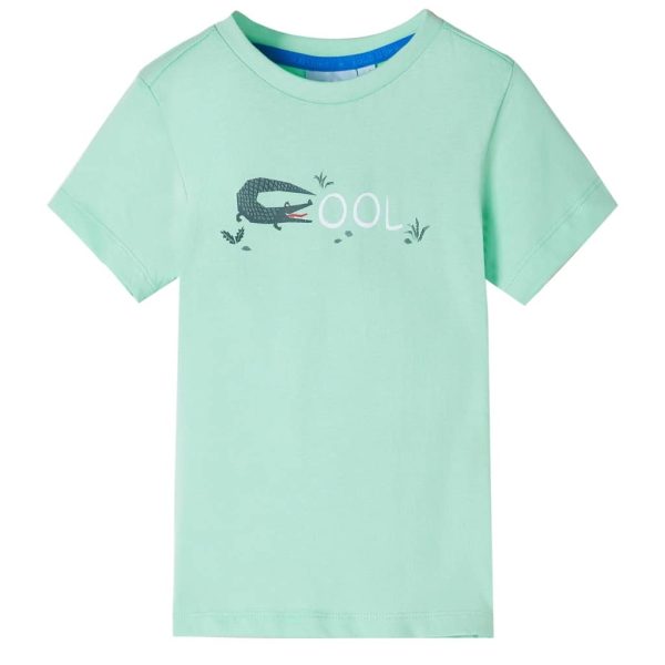 T-shirt manga curta para criança verde-claro 92