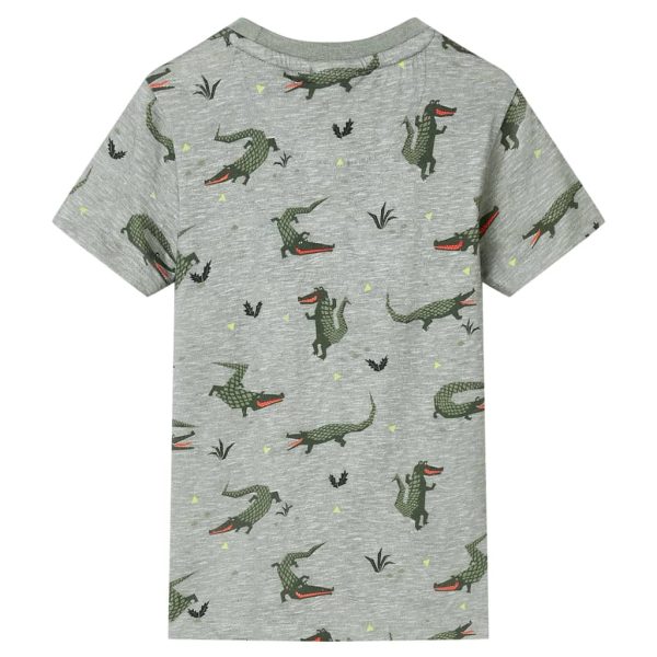 T-shirt para criança caqui-claro mesclado 104 – Image 2