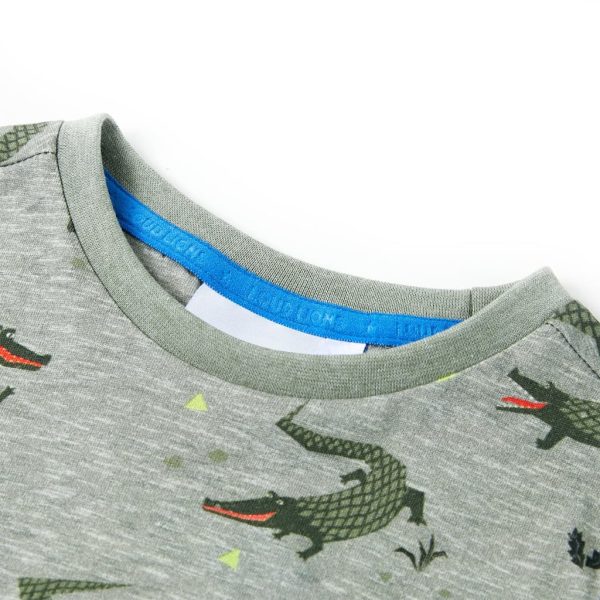T-shirt para criança caqui-claro mesclado 104 – Image 3