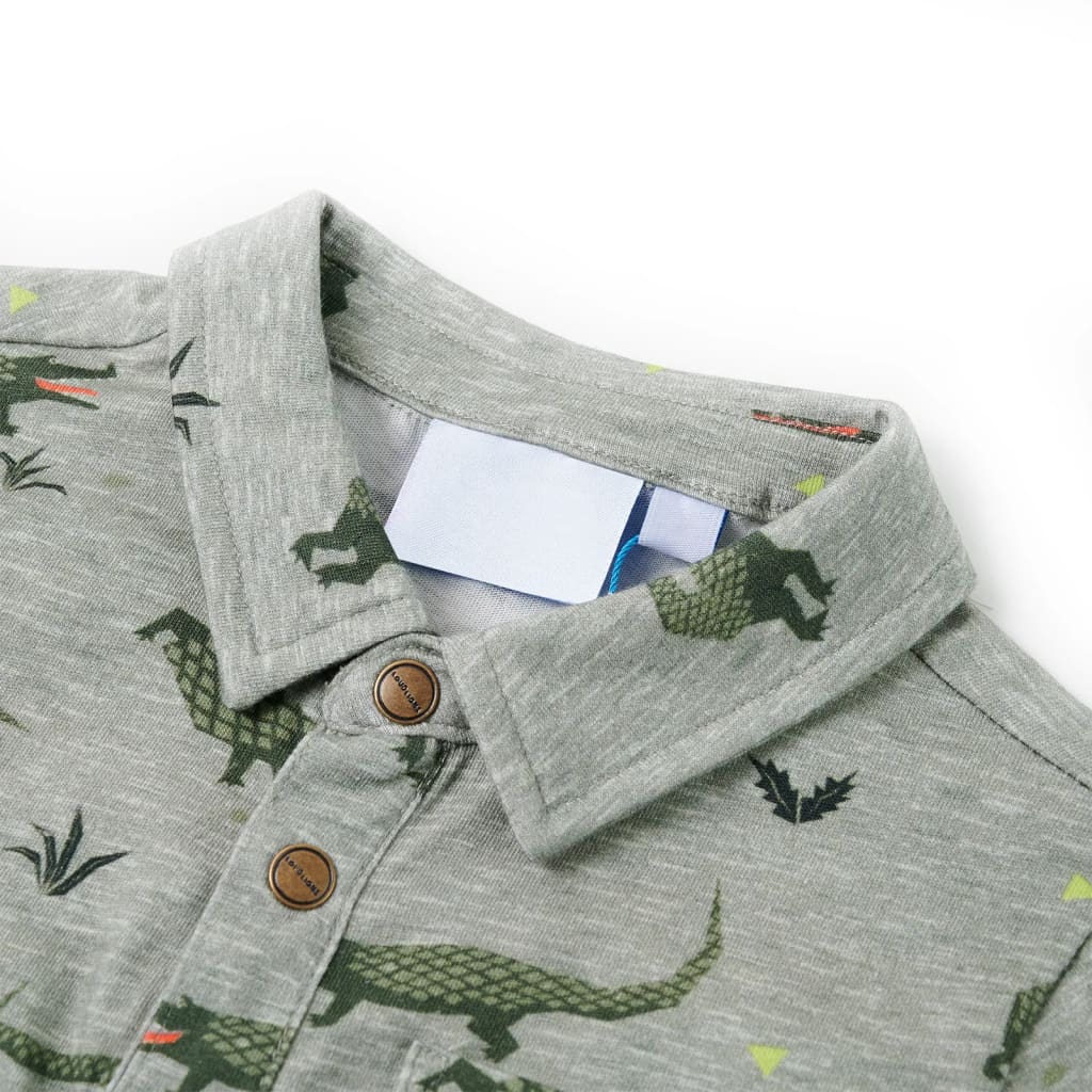 Camisa para criança cor caqui-claro mesclado 128 – Image 3