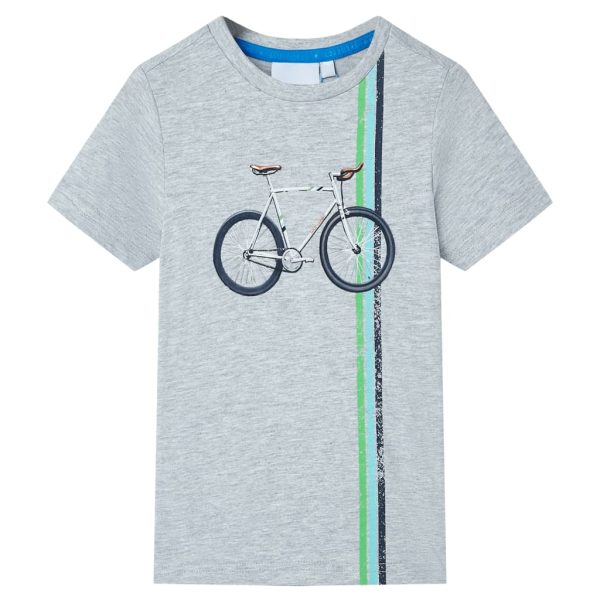 T-shirt de manga curta para criança cinzento 104
