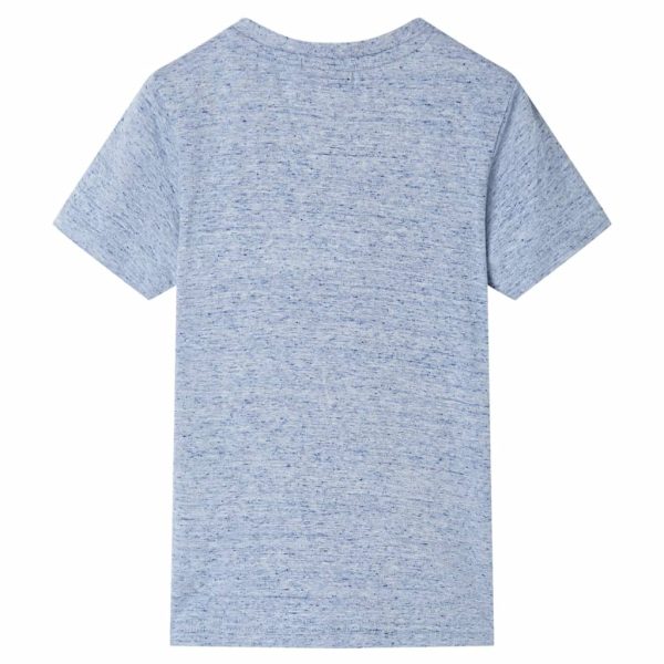 T-shirt de manga curta para criança azul-mesclado 128 – Image 2