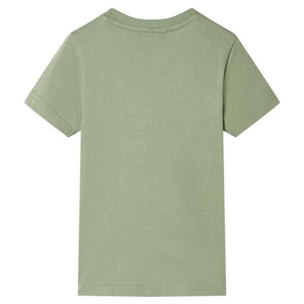 T-shirt de manga curta para criança caqui-claro 104 – Image 2