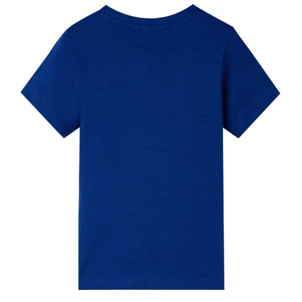 T-shirt de manga curta para criança azul-escuro 92 – Image 2