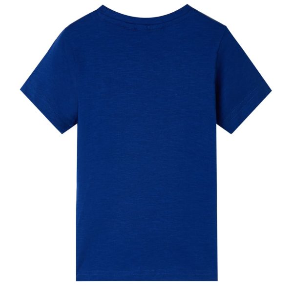 T-shirt para criança com mangas curtas azul-escuro 104 – Image 2