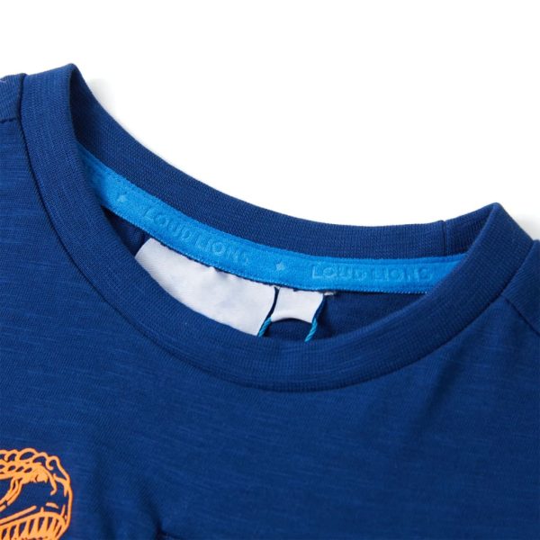 T-shirt para criança com mangas curtas azul-escuro 104 – Image 3