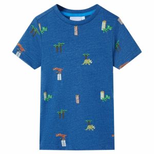 T-shirt para criança azul-escuro mesclado 128
