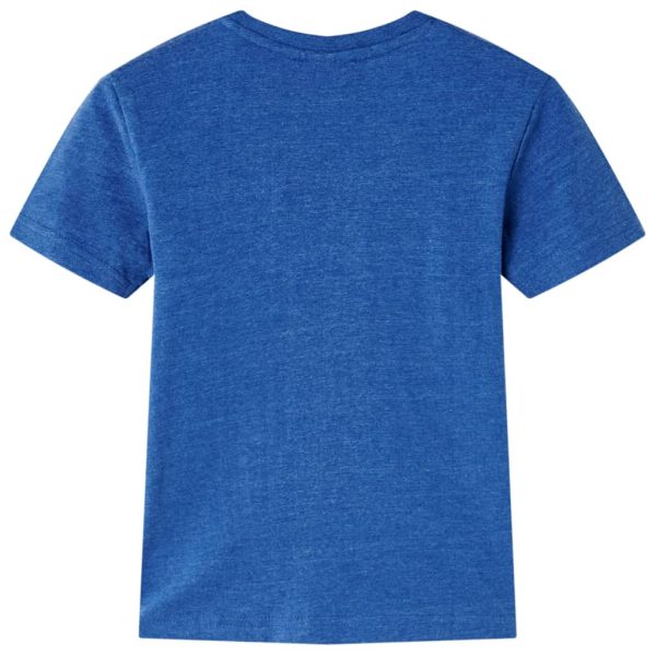 T-shirt para criança azul-escuro mesclado 128 – Image 2