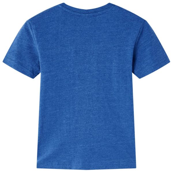 T-shirt para criança azul-escuro mesclado 140 – Image 2