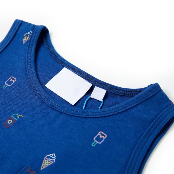 Camisola de manga cava para criança azul-escuro 116 – Image 3