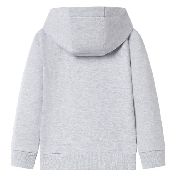 Sweatshirt para criança com capuz e fecho cinzento 92 – Image 2