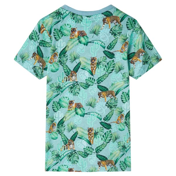 T-shirt para criança verde-claro mesclado 128 – Image 2