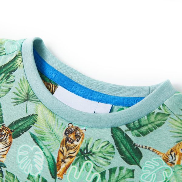 T-shirt para criança verde-claro mesclado 128 – Image 3