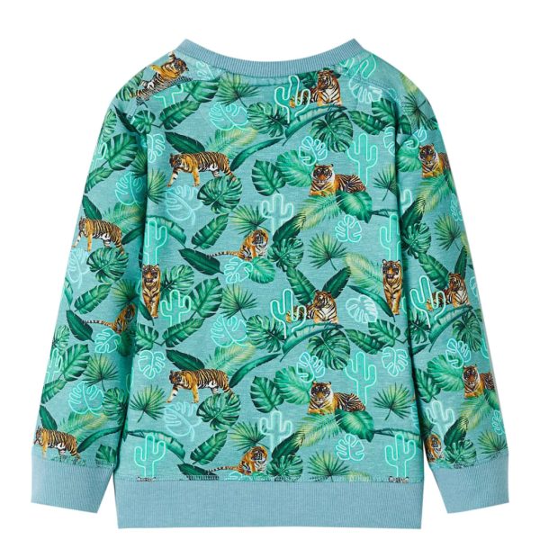 Sweatshirt para criança verde-claro mesclado 92 – Image 2