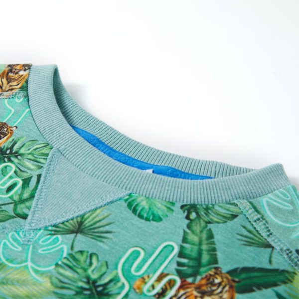Sweatshirt para criança verde-claro mesclado 92 – Image 3