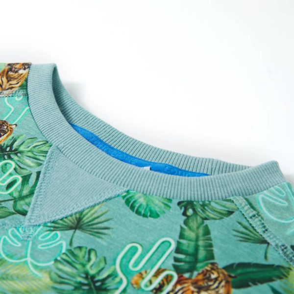 Sweatshirt para criança verde-claro mesclado 104 – Image 3