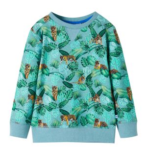Sweatshirt para criança verde-claro mesclado 128