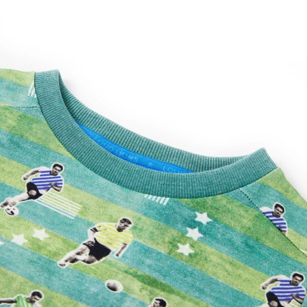 Sweatshirt para criança verde-claro mesclado 140 – Image 3