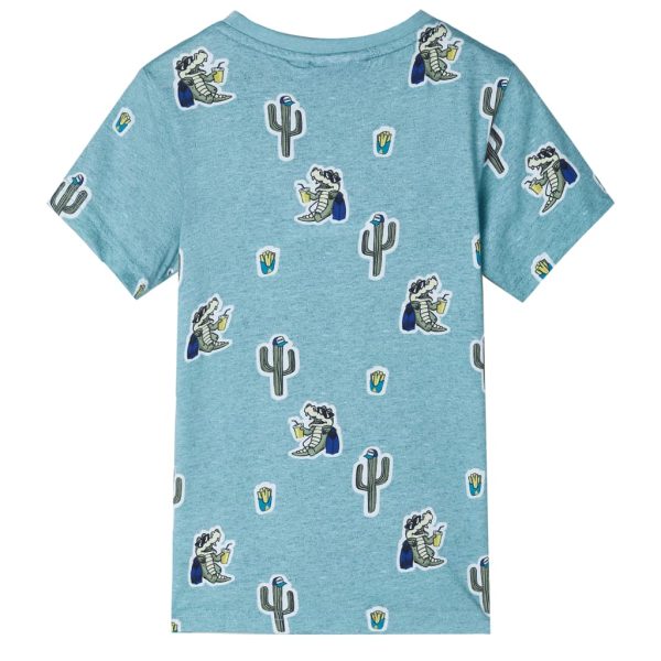 T-shirt para criança verde-claro mesclado 128 – Image 2