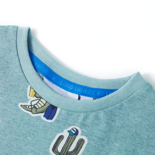 T-shirt para criança verde-claro mesclado 128 – Image 3