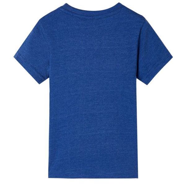 T-shirt para criança azul-escuro mesclado 92 – Image 2