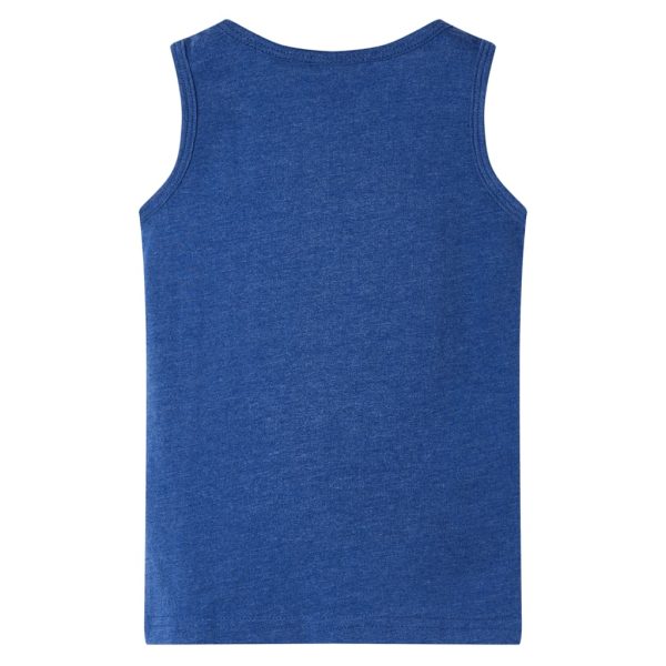 T-shirt de manga cava criança azul-escuro mesclado 116 – Image 2