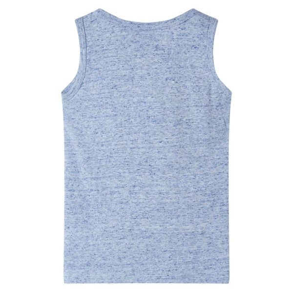 T-shirt de manga cava criança azul-mesclado 128 – Image 2