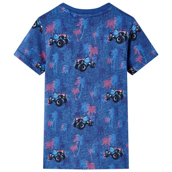 T-shirt infantil azul-escuro mesclado 104 – Image 2