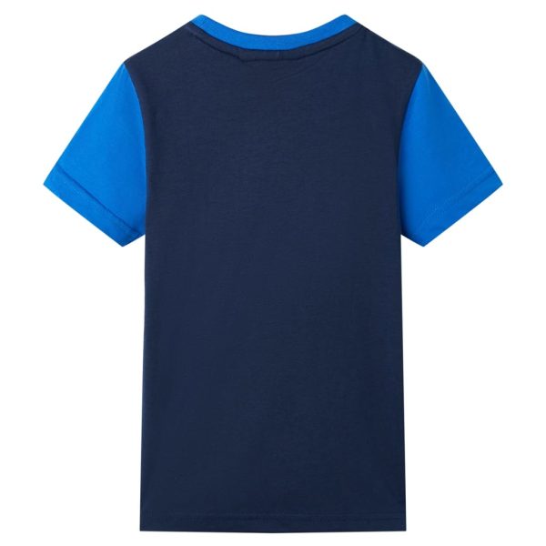 T-shirt para criança azul e azul-marinho 92 – Image 2