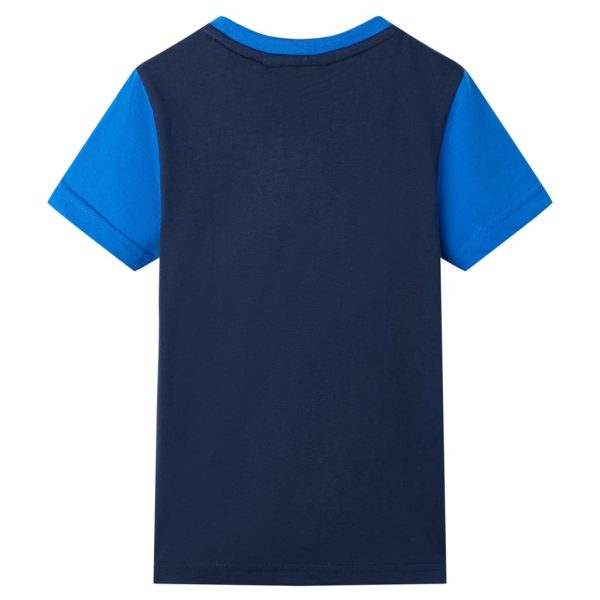 T-shirt para criança azul e azul-marinho 140 – Image 2