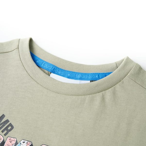 T-shirt infantil caqui-claro 116 – Image 3