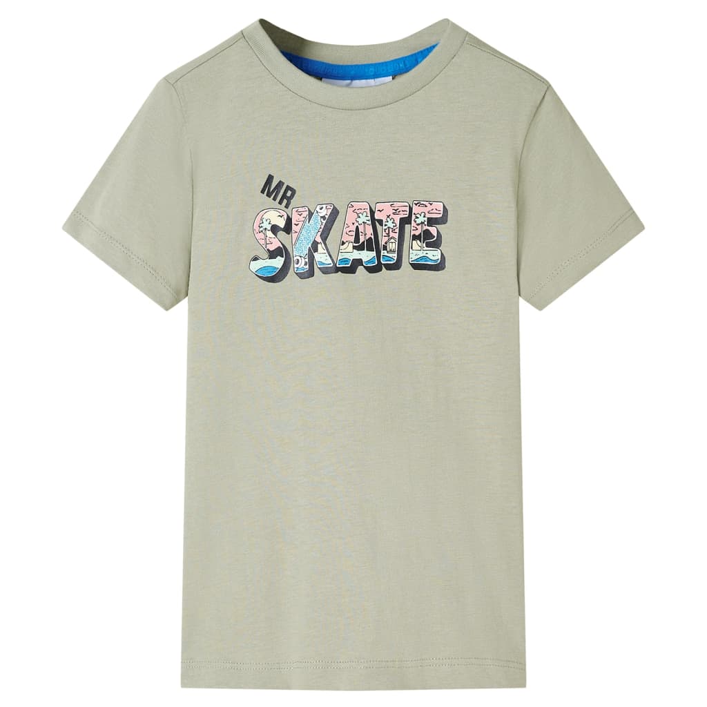 T-shirt infantil caqui-claro 128
