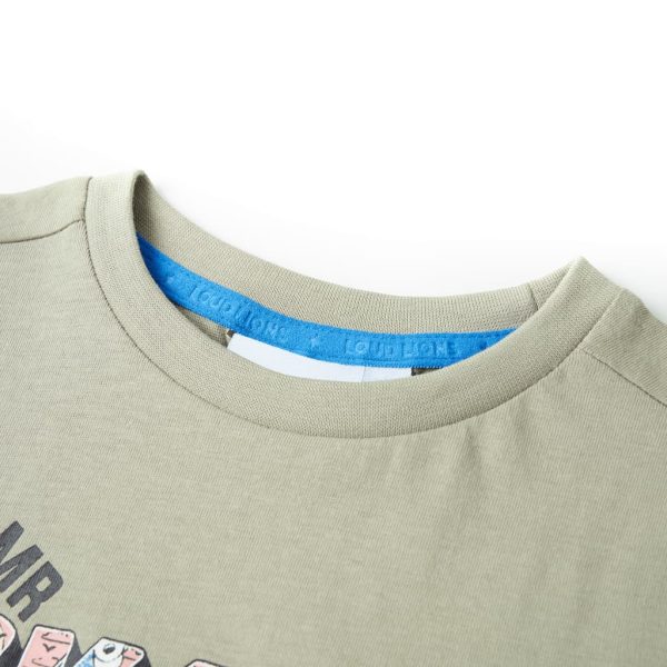 T-shirt infantil caqui-claro 140 – Image 3