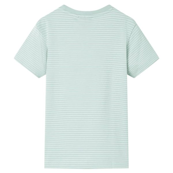 T-shirt para criança com riscas menta-claro 92 – Image 2