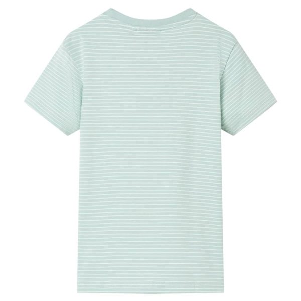 T-shirt para criança com riscas menta-claro 140 – Image 2