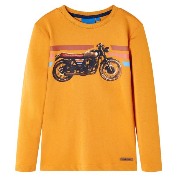 T-shirt de manga comprida para criança cor ocre 116