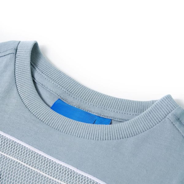 T-shirt de manga comprida para criança azul-claro 104 – Image 3